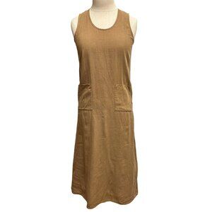 Eileen Fisher 100% Linen Midi tank Dress, Tan, Size Extra Small Petite
